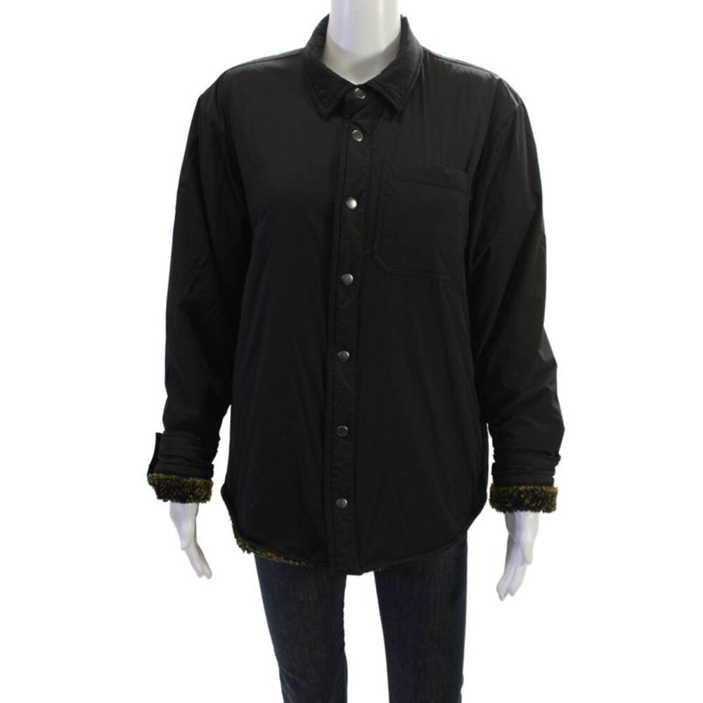 Yosemite Women Quilted Black Collared Snap Jacket Size 1